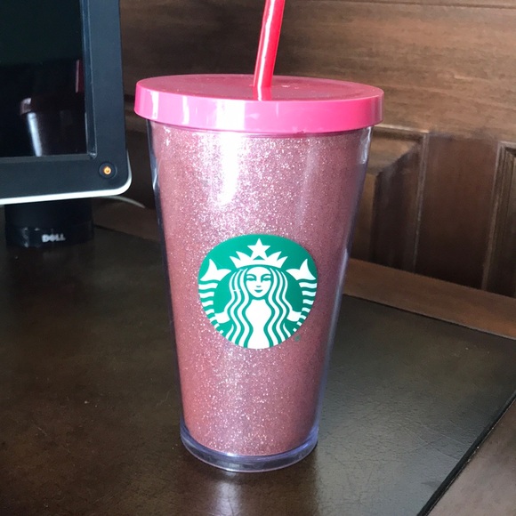 Rare Pink Glitter Starbucks 16oz double walled cup
